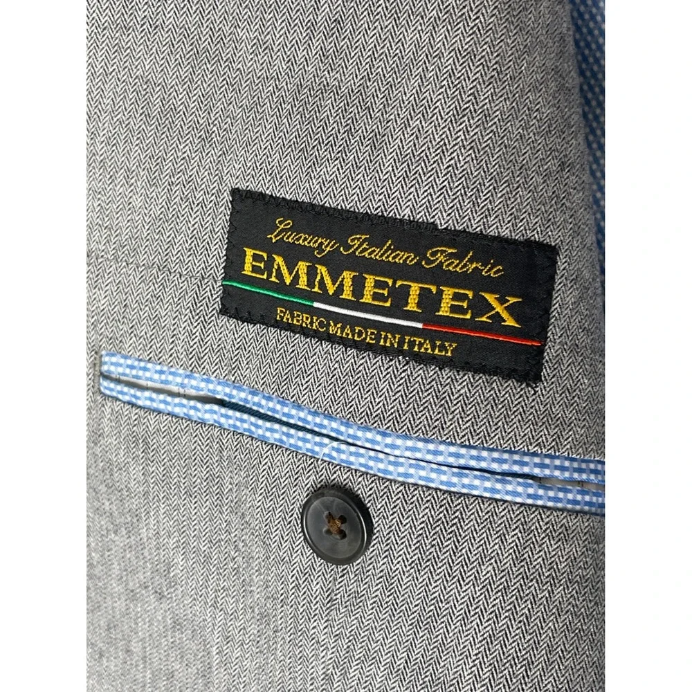 Banana Republic Mens Blazer Tailored Fit Emmetex Italian Fabric 38S Gray